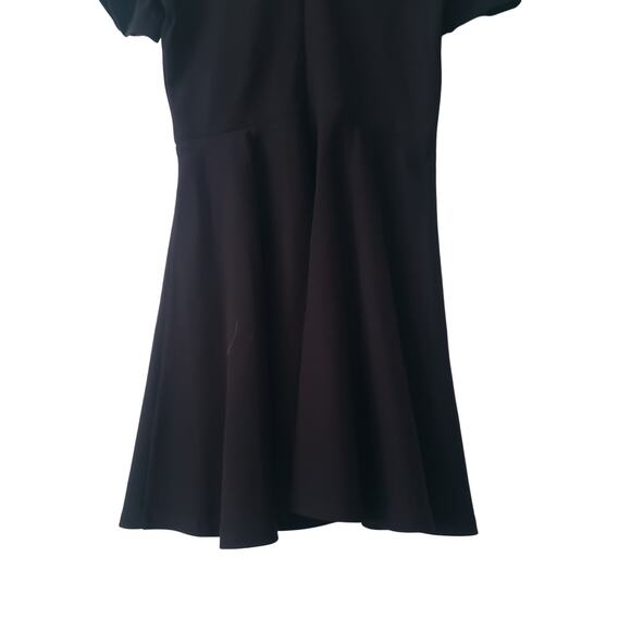 Madewell Fit & Flare Leather Trim Mini Dress Black Size Medium - Picture 7 of 9